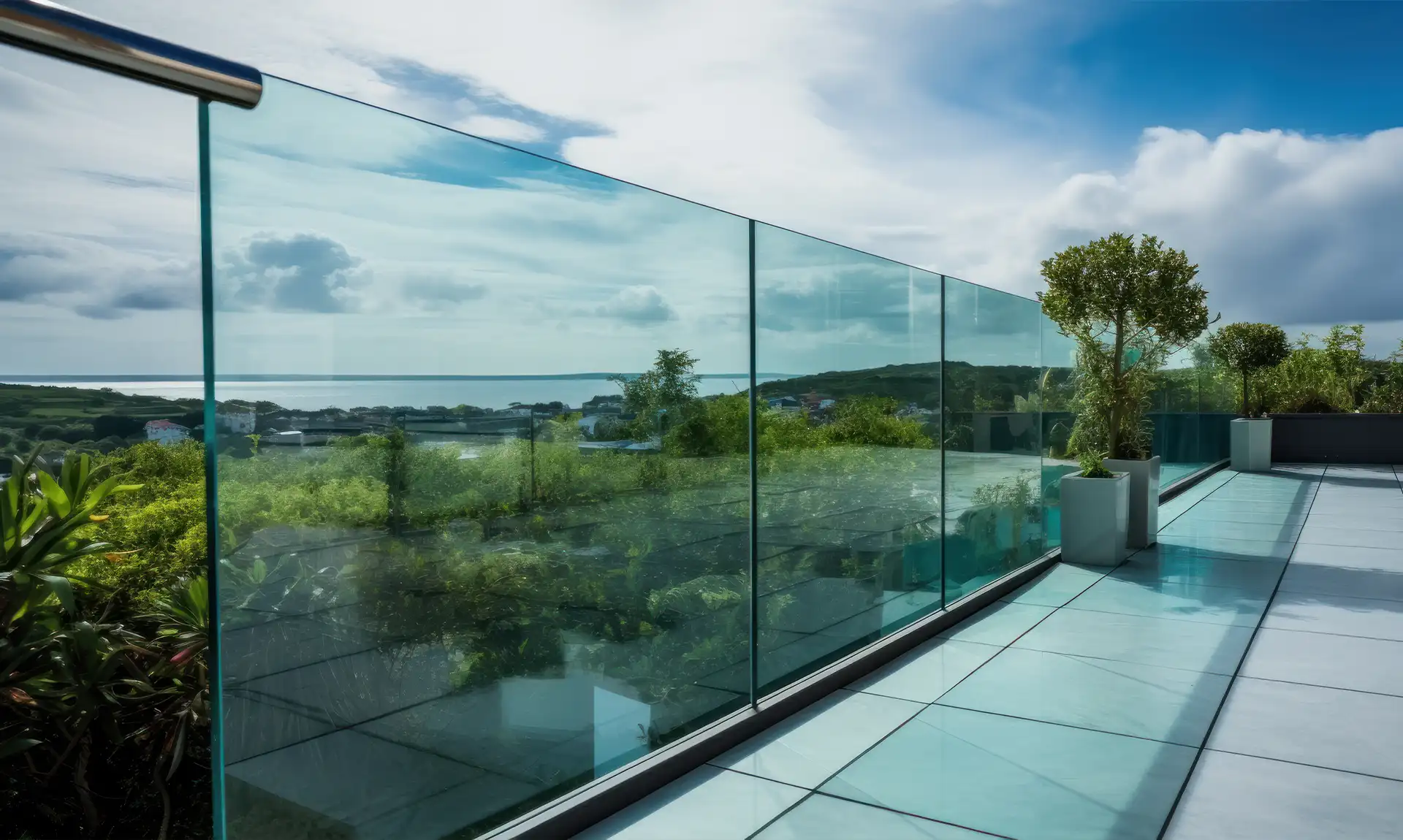 Glas Balkon auf einer modernen Terasse